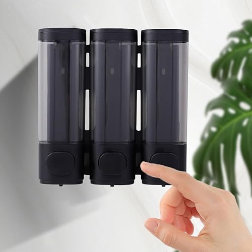 Distributeur de pompe de douche mural 3 en 1 pour salle de bain et salle de bain (3 en 1 noir) - Nail Gallerys