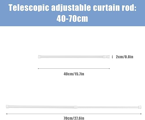 Minnhua 6 Pièce Tringle Rideau Sans Percage Tringle Rideau Extensible Tringle Rideau Douche Barre de Douche Extensible pour Suspendre Rideau de Douche Armoire (40-70 cm) - Nail Gallerys