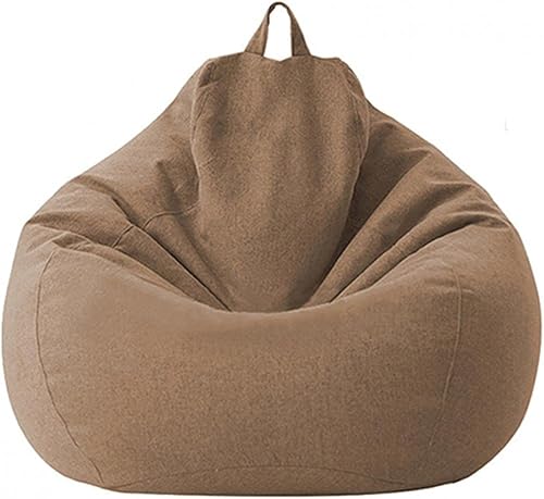 Faderr Housse de pouf sans rembourrage, housse de pouf paresseux, protection de pouf, housse de canapé pour adultes et enfants (marron, taille : 80 x 90 cm) - Nail Gallerys