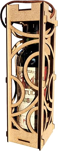 Genérico Boîte à vin en bois, design moderne et élégant, idéal pour un anniversaire, la fête des pères/des mères, une boutique gourmande, une deuxième vie utile comme lampe de jardin, cadeau pour - Nail Gallerys