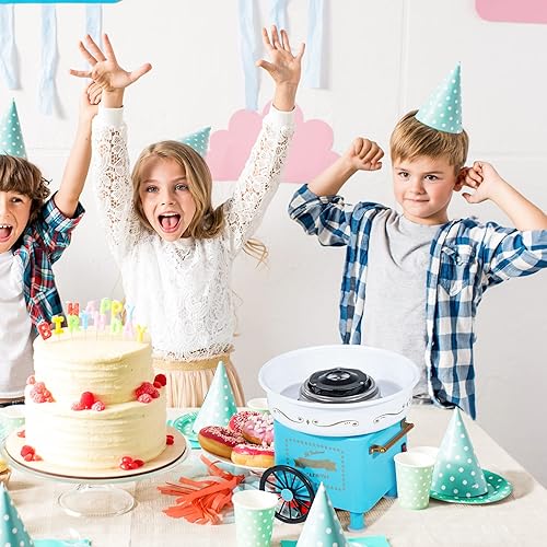 HOMCOM Machine à barbe à papa Cotton Candy Appareil 3-5 minutes pour une barbe à papa 550 W max. en Bleu - Nail Gallerys