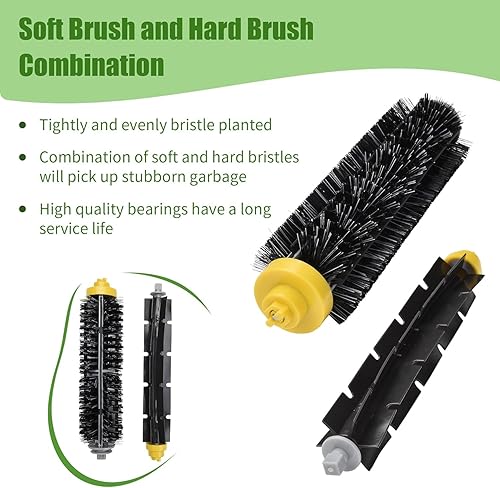 Loveco Pièces accessoires compatible iRobot Roomba 694 614 690 680 660 651 650 595 585 robotique(3 x brosse à poils, 6 x brosse latérale, 6 x filtres, 2 x outils de nettoyage de brosse) - Nail Gallerys