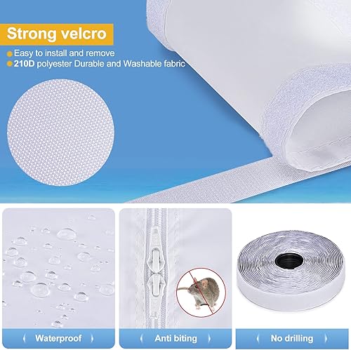 Lot de 2 joints de fenêtre de toit, pour climatiseur, étanche, avec fermeture éclair, compatible avec les tuyaux simples et doubles, 190 cm, blanc - Nail Gallerys