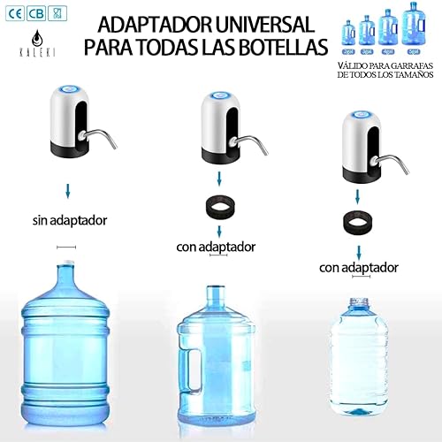 Distributeur d'eau pour bidons - Doseur d'eau pour bidons - Pompe à eau avec chargement USB amovible - Robinet Bidon d'eau - Kaleki (Blanc) - Nail Gallerys
