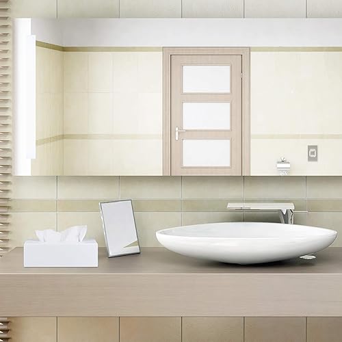 Relaxdays Boîte à lingettes, en Bambou, Distributeur à mouchoirs & cosmétique, à remplir, bac à Tissus, Blanc - Nail Gallerys