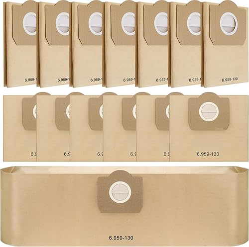 14 Pièces Sac à Poussière Compatible avec Kärcher WD3 6.959-130.0, Sacs de Rechange pour Aspirateur Compatible avec Kärcher WD3 1629, MV3 A2201, A2204, A2504, A2554, A2251, A2604, WD 3 Premium - Nail Gallerys