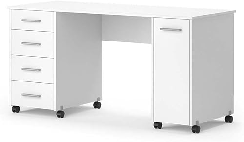 Vicco Bureau, Sonoma/Blanc, 100 x 50 cm - Nail Gallerys