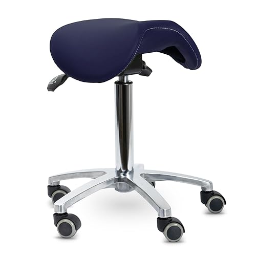 Tabouret pivotant avec selle inclinable Bleu - Nail Gallerys