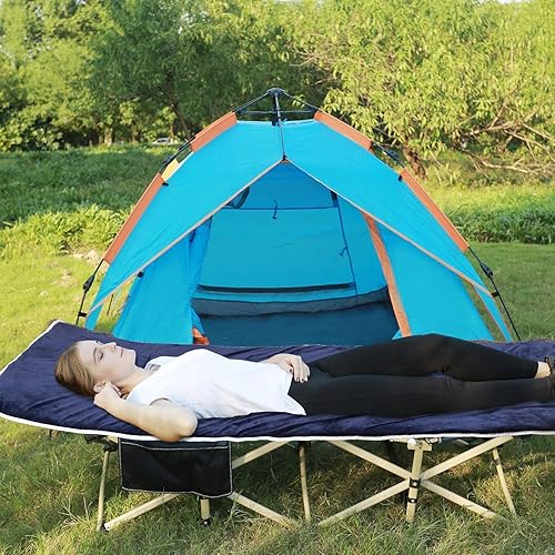 campMax Matelas de camping XL - Pliable - Coussin en coton doux et isolant avec rembourrage en polyester de qualité supérieure - Nail Gallerys