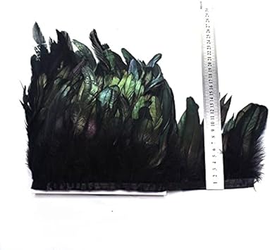 YUOYU 10 mètres de Plumes de Coq de Mariage Garniture Couture Plume Naturelle Couture pour Artisanat Bricolage Plume Ruban décorations de fête 13-18 cm - Nail Gallerys