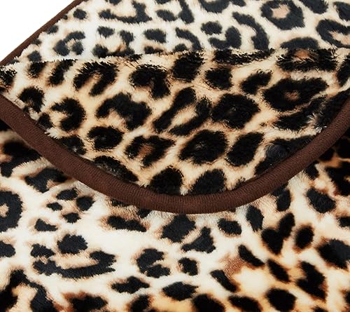 Gözze - Couverture douillette de première qualité, Feeling Cashmere, Tissu lourd 500 g/m, 150 x 200 cm - Léopard - Nail Gallerys