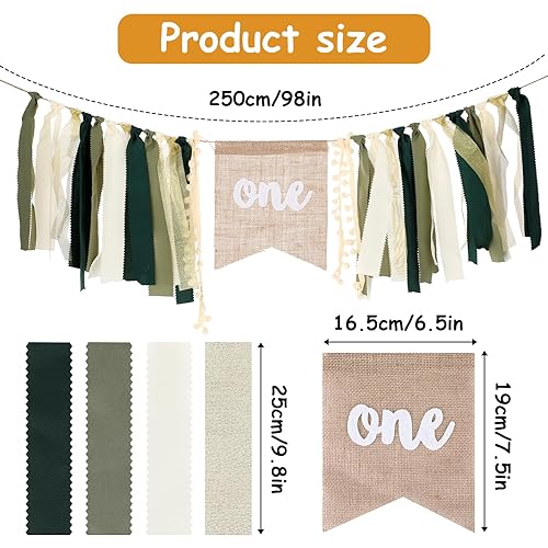 Décoration d'anniversaire pour garçon et fille - Bannière pour premier anniversaire - Décoration de fête prénatale sur le thème de la jungle - Bannière de chaise haute - Nail Gallerys