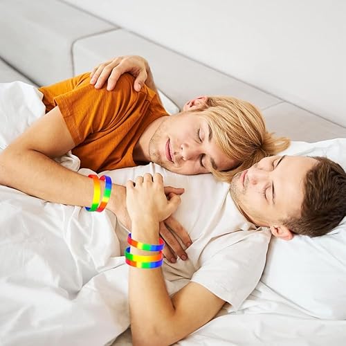 yomoe 100 PCS Bracelet de Poignet en Vrac Bracelet de Poignet Arc-En-Ciel Bracelet en Silicone Multicolore Accessoires de Fierté Décorations de Fête Fournitures - Nail Gallerys