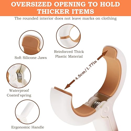 8 Pièces Pinces à Linge sans Trace, Pinces à Serviette de Plage sans Trace, Grandes Pinces à Serviettes, Grande Pince Coupe-Vent pour Couette, pour Ligne de Lavage, Linge Épais - Nail Gallerys