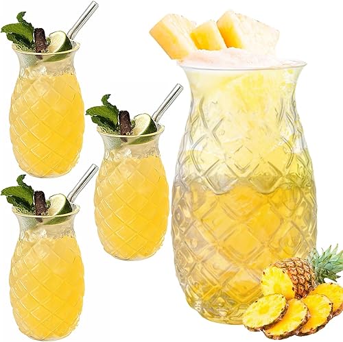 Dilireba Lot De 4 Verre à Ananas, Verre Cocktail, Tasses à Ananas, Verres à Cocktail Amusants, pour la Maison, Les Restaurants et Les Fêtes - Nail Gallerys