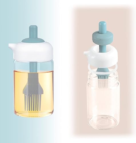 Distributeur D'huile d'olive, Pinceau Bouteille D'huile de 230 ml, l'huile Bouteille pour Barbecue Cuisson, bouteille de distribution d'huile d'olive en verre avec brosse en silicone, pour cuisine - Nail Gallerys