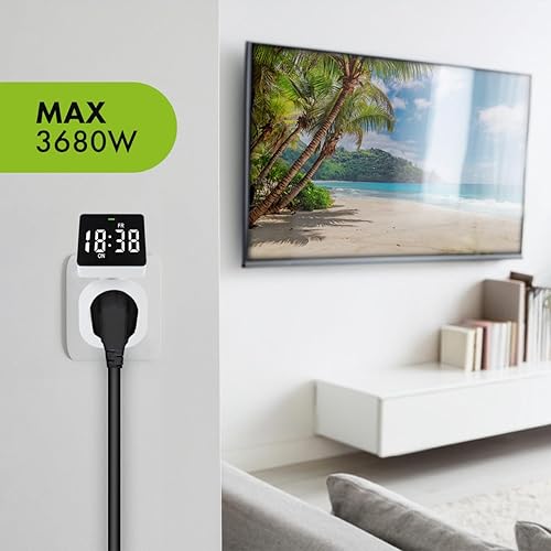 GreenBlue GB610 Horloge Digitale minuterie Charge Max. 16A IP20 (Prise française E) - Nail Gallerys