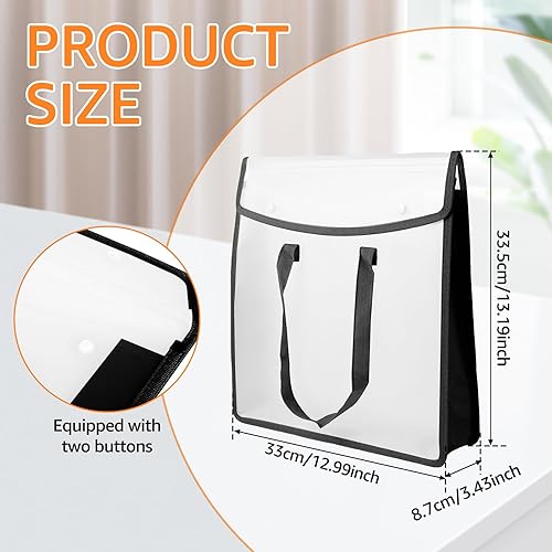 Lot de 3 organiseurs de rangement pour papier de scrapbooking avec poignée - 33 x 33 x 8,6 cm - Avec fermeture à bouton - Pour loisirs créatifs, tapis en vinyle, papier cartonné (noir) - Nail Gallerys