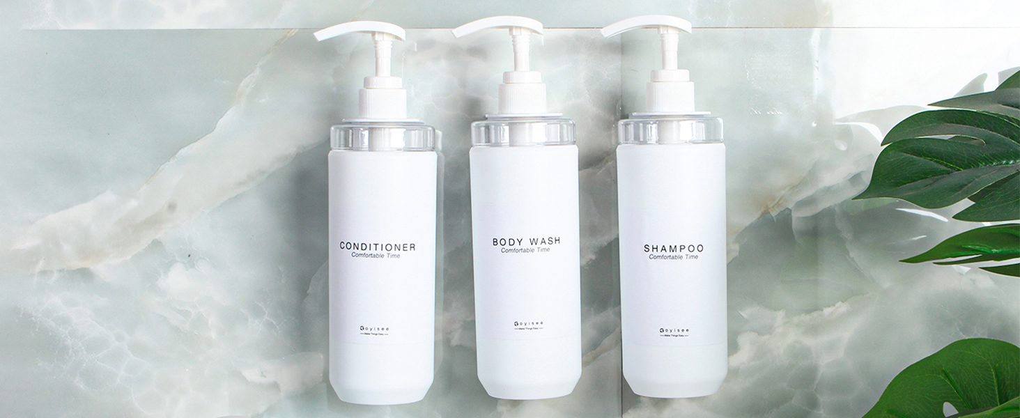 reusable shampoo and conditioner bottles