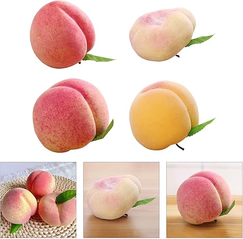 PEPWE Lot de 2 fruits de pêche artificiels réalistes pour la maison, la cuisine, la décoration de table et la photographie - Nail Gallerys