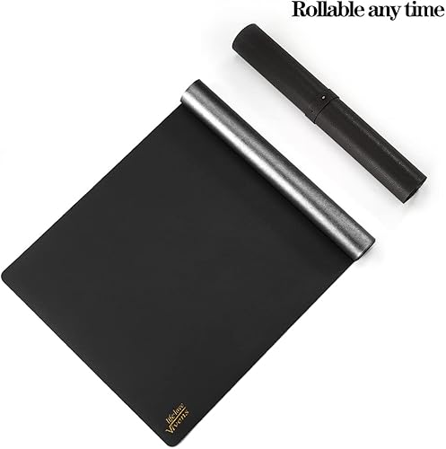 VIVENS Chemin de Table en Cuir PU 120x40cm, Chemin de Table Lavable Imperméable Antidérapant et Résistant Aux Taches D'isolation Thermique, Idéal pour L'intérieur ou L'extérieur. (Gris) - Nail Gallerys