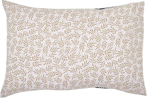 Taie d'oreiller imprimée en Lyocell, Margot, 50 x 70 cm, Origin, Bleu et Beige - Nail Gallerys