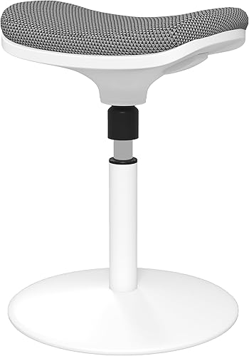 HOMCOM Tabouret Ergonomique réglable en Hauteur avec Inclinaison à 5°, Tabouret Moderne en Polyester, Mousse et PP, 41,5x41,5x51,5-71,5 cm, Gris - Nail Gallerys