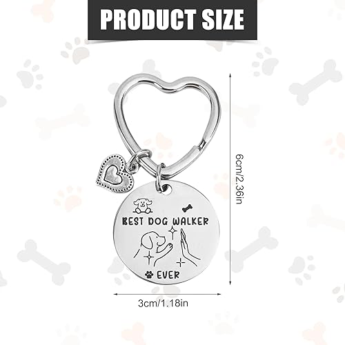 Porte-Clés Cadeau pour Propriétaire de Chien, “Best Dog Walker Ever“ Porte-Clés Mignon pour Chiot pour Femme Maman Amoureux des Animaux Breloques Cadeaux (Labrador) - Nail Gallerys