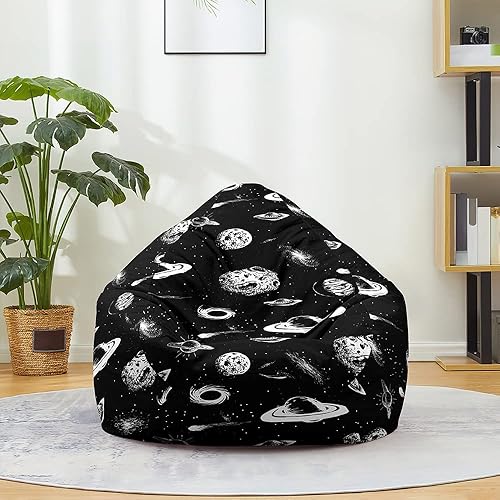 Highdi Pouf Poire Housse de Pouf pour Enfants Adultes, Rangement de Jouets Stockage, Grande Pouf pour Fauteuil Poire Déco pour Salon Intérieur Extérieur -Ciel étoilé (100x120cm,Astronaute) - Nail Gallerys