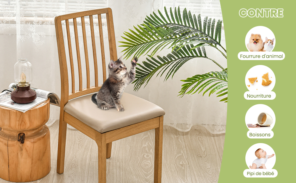 Housse de siège de chaise, résistante aux griffes de chat, imperméable