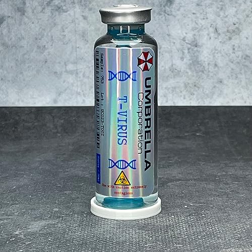 Elace Fiole Virus 01 T Virus Resident Evil Cosplay - Utilisation Fan Art Cosplay Représentation - Idéal Collection - Dim Ht 85mm x 25mm - Virus (Type B) - Nail Gallerys