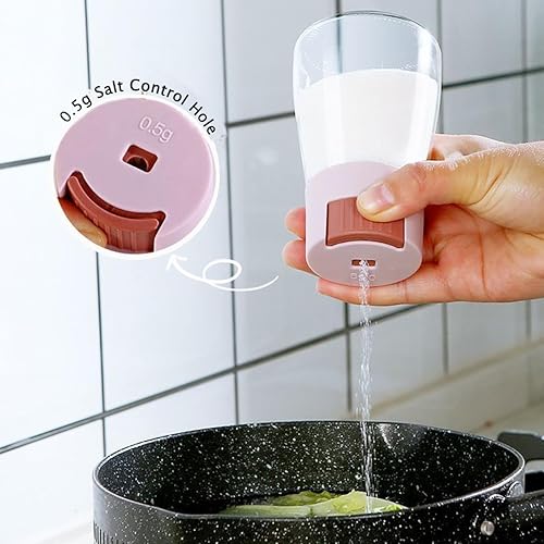 YUlLAN Salière Et Poivrière à Poussoir Quantitatif Précis, Distributeur De Bouteilles D'assaisonnement à Réservoir à Poussoir Quantitatif Précis, Distributeur De Sel Doseur De 0,5 Gramme (Beige) - Nail Gallerys