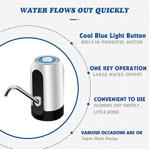 STLOVe Distributeur d'eau avec système de Pompe et Pompe à Eau USB Amovible pour Utilisation dans l'eau en Bouteille - Nail Gallerys