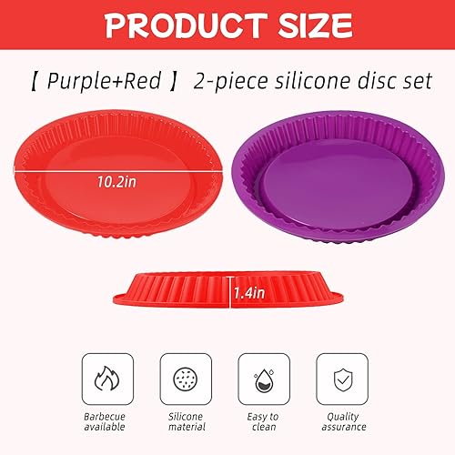 2 Piece Plat a Tarte Silicone Moule a Tarte en Silicone Moule en Silicone Patisserie Rond Revêtement Antiadhésif Réutilisables, Professionnel, Resistant, Cuisson Parfaite et Démoulage Impeccable - Nail Gallerys