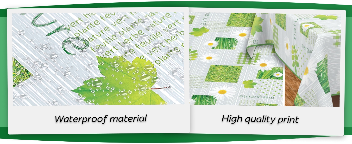 ANRO Nappe en toile cirée lavable, pour table de jardin, ronde, ovale ou rectangulaire