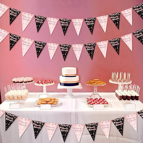 JOYMEMO 3 Pièces Vive la Retraite Bannière pour Retraite Décoration, Français Retraite Fanion Noir Or Rose pour Femmes, Retraite Extérieur Intérieur Jardin Décoration - Nail Gallerys