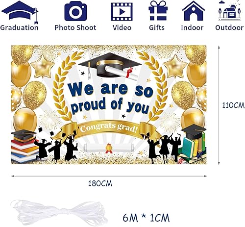 EULAPGOE Grande Fond Graduation Bannière pour Remise de Diplômé Fête Décoration, Bannière pour Université Lycée Élève l'Obtention du Diplôme Décoration Graduation - Nail Gallerys