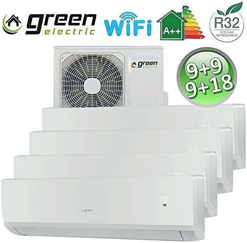 CLIMATISEUR GREEN ELECTRIC WIFI A++ R32 9+9+9+18 BTU INVERTER QUADRI SPLIT - Nail Gallerys