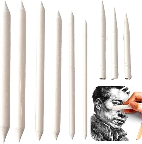 9 Pièces Estompeurs pour Dessin en Papier Compressé, Estompeur Dessin, Stylos Mélangeurs de Tailles Variées de 5 MM à 10 MM, pour Artistes, Étudiants et Débutants en Techniques de Croquis et Ombres - Nail Gallerys