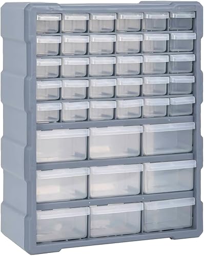 vidaXL Organisateur Multi-tiroirs avec 60 Tiroirs Boîte à Coudre Boîte à Outils Armoire de Rangement Unité d'Organisation 38x16x47,5 cm - Nail Gallerys