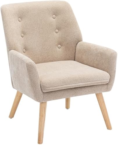 Vente-unique - Fauteuil en Tissu Beige SERINO - Scandinave - Nail Gallerys