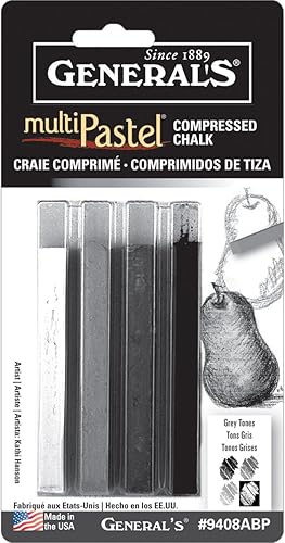 MultiPastel Compressed Chalk Sticks 4/Pkg-Gray Tones - Nail Gallerys