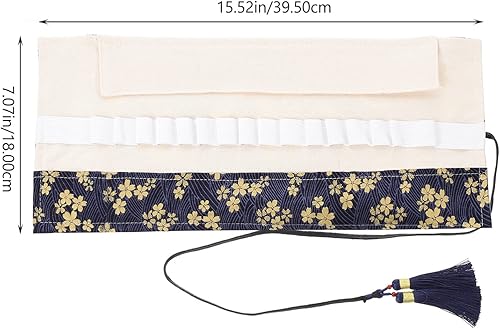 Milisten Sac de rangement au crochet pour aiguilles à tricoter à roulettes, organiseur de crochet - Organiseur de valise à crochet - Étui vide en feutre roulé - Rangement en polyester et coton - Nail Gallerys