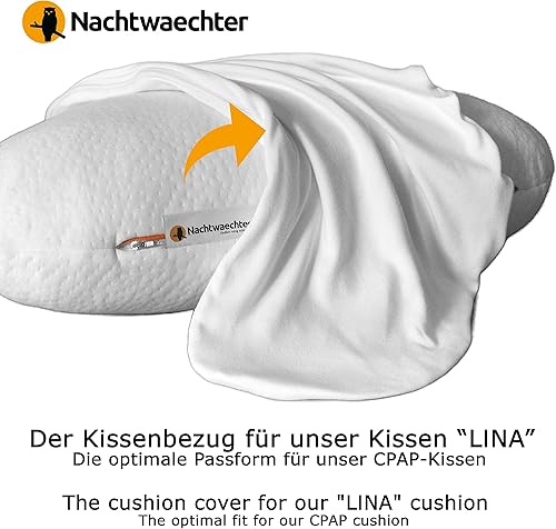 Nachtwaechter Housse d'oreiller pour dormeur latéral et Oreiller CPAP Lina, Blanc - Nail Gallerys