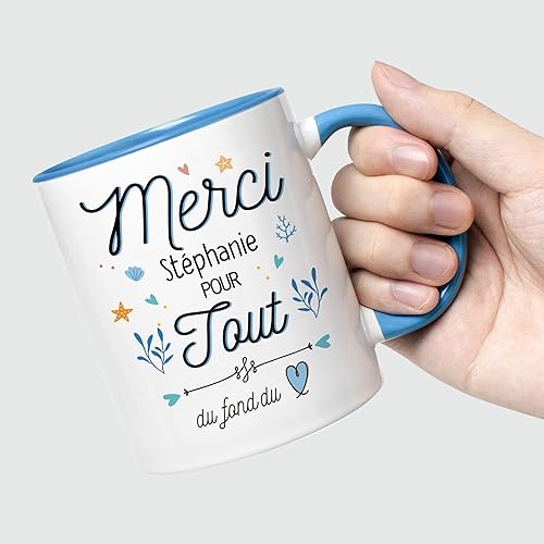 Cadeau Plus Mug Personnalisé Prénom - Merci Pour Tout - Idée Cadeau Personnalisé Remerciement, Cadeau Merci, Tasse Remerciement, Mug Gratitude - Nail Gallerys