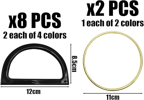 Poignées De Sac 10 Pièces, Poignées En Forme De D, Poignées De Sac En Plastique, Poignées Demi-Cercle, Poignées Rondes, Poignées Plates, Poignées De Remplacement De Sac - Nail Gallerys