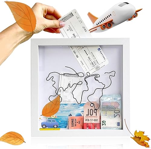 DIYCUT Boîte D'archivage D'aventure, Boite a Souvenir Voyage 20 × 20 × 4,4 cm, Cadre Photo 3D Cassette (Blanc), pour Décoration Murale, Maison, Bureau et Restaurant - Nail Gallerys