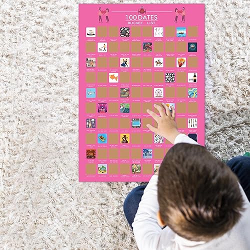 Poster à gratter 100 Dates, 100 Choses à Faire pour Les Couples, 100 Rendez-Vous, 4260 c, pour Votre Petite Amie ou Petit ami - Nail Gallerys