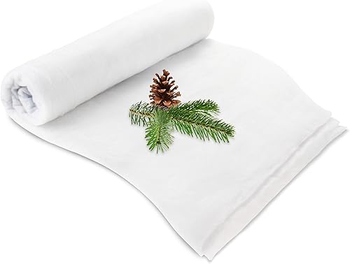 com-four® Tapis de Neige pour Les décorations de Noël - Neige Artificielle pour décoration et l'artisanat - Tapis Noël (Tapis Blanc - 240cm) - Nail Gallerys