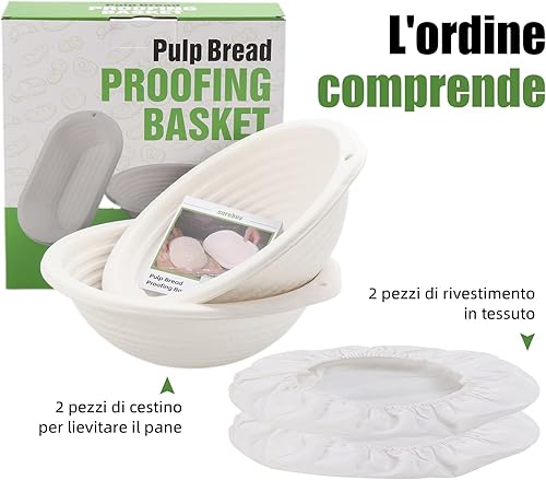 Panier de levain à pain rond, 2 pièces, rond banneton 21,5 cm - Nail Gallerys